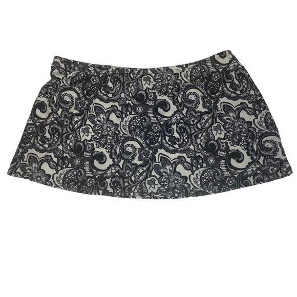 Shape FX Swim Skirt Women Plus Size 16 Full Coverage Bottoms Black White C 3464 - Picture 2 of 16